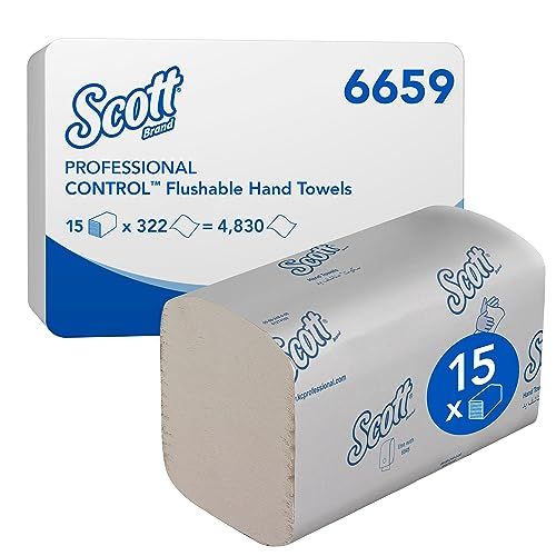 Scott Performance Interfolded Handdoeken 6659-15 verpakkingen x 300 wit, 1 laags vellen, klein.