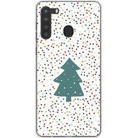 1001 coques Samsung Galaxy A21 kerstboom bedrukt siliconen hoesje