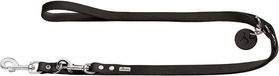 Hunter Verstelbare Looplijn Leder Zwart - Hondenriem - 200x1.6 cm
