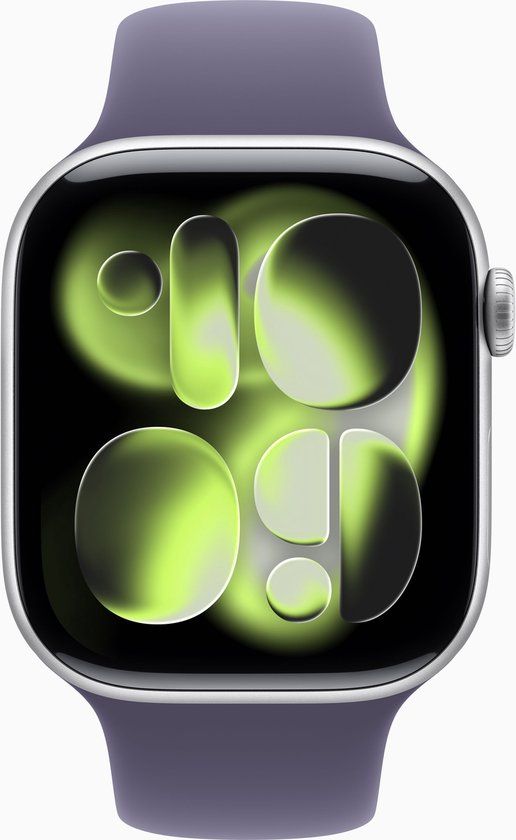 Apple Watch Series 11 OLED 42mm Digital Smartwatch - Silver with Purple Band