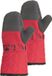 5Five Ovenwant en BBQ handschoen - 2x - rood - katoen/siliconen - 32 cm
