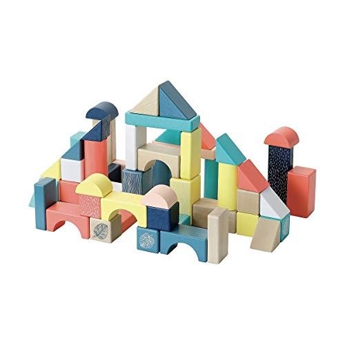 Vilac Baril 54 Cubes Sous La Canopée speelgoed voor stapelen en steken, meerkleurig (2121)