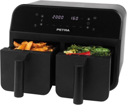 Petra PT4750BLKVDE Dubbele Airfryer - 7.4L - 2400W - Zwart