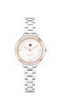 Tommy Hilfiger Twee Hand Quartz Beweging Horloge voor Vrouwen met Zilveren Roestvrij Stalen Armband - 1782814