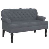 vidaXL Bankje met rugleuning, donkergrijs, 119,5 x 64,5 x 75 cm, fluweel
