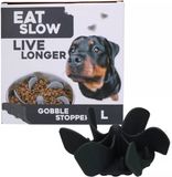 Eat Slow Live Longer Inzetstuk voor Anti-schrok Voerbak - L - Voerpuzzel - Slowfeeder voor Honden - Grijs - Gobble Stopper