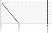 vidaXL Gaashek met grondpennen - 25 x 1,2 m - PVC-Coated Staal - Grijs