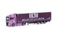 Herpa vrachtwagen model MAN eTGX GM volumehuif-oplegger "Müller - Die lila Logistik" (Baden-Württemberg/Besigheim), schaal 1:87, voor diorama, modelbouw, verzamelobject, Made in Germany, kunststof