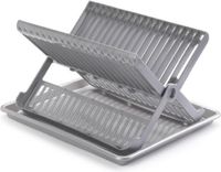 PLASTICFORTE Afwas afdruiprek met lekbak - zilver - kunststof - 37 x 33 x 21 cm