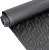 ANRO Tapis en caoutchouc plaque à damier noir 140x360cm – TPE Faible odeur antidérapant sol d'atelier tapis de garage
