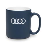 Audi 3292500400 Mok Koffiemok Theekop Koffiemok Porselein, blauw, met Audi Ringen Logo
