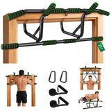 Barre de traction pour cadre de porte - Sans perçage - Jusqu'à 200 kg - Poignées antidérapantes - Vert