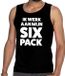 Bellatio Decorations Shoppartners Bv Ik werk aan mijn SIX Pack tekst tanktop / mouwloos shirt zwart heren - heren singlet S
