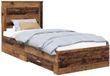 vidaXL Bedframe met lade en opslag Oud hout Bewerkt hout 90 x 190 cm