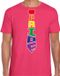 Bellatio Decorations Gay Pride shirt - pride stropdas - regenboog - heren - roze XXL