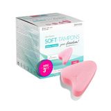 Joydivision Mini-zachte tampons, 3 stuks, draadloze tampons voor sport, zwemmen en plezier, menstruatiespons, ultra zacht, gemakkelijk inbrengen en verwijderen, mini-softtampon zonder draad