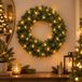 Merkloos couronne de sapin verte - avec éclairage - LED blanc chaud - couronne de porte - couronne de sapin