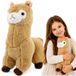 Lean Toys Peluche Alpaga Lama Peluche Doux Fourrure Crème 38 cm