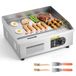 VEVOR Elektrische grillplaat voor commercieel koken, kookoppervlak 450 x 300 mm, dikte ijzeren plaat 8 mm, temperatuur instelbaar tussen 50 °C en 300 °C, voor steak, grill, grillgerechten