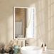 Miroir mural rectangulaire avec crochets, verre et MDF, 50 x 70 cm, blanc