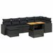VidaXL Loungeset met kussens, 8-delig, polyrotan, zwart