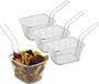 Cook Concept Frietmandje - 4x - argent - métal - 23 x 14 x 11 cm