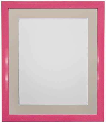 FRAMES BY POST FRAMES DOOR POST 0.75 Inch Roze Foto Frame met Licht Grijs Bevestiging 10 x 8 Beeldgrootte 7 x 5 Inch Kunststof Glas