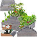 Modo24 ZP09 Carré Potager Surélevé En Escalier Modulable, Bois De Pin, Herbes/légumes, Jardin/terrasse/balcon, 54x117x120 Cm, Gris