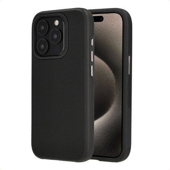 Accezz Tough Backcover geschikt voor Apple iPhone 15 Pro - MagSafe - Zwart