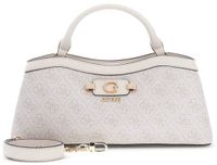 GUESS Lindsey 2 Compartment Satchel Bone Logo crème Handtas