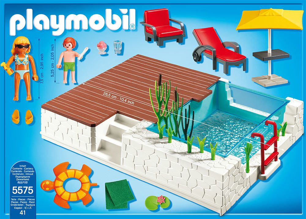 PLAYMOBIL City Life Swimming Pool with Terrace - 5575