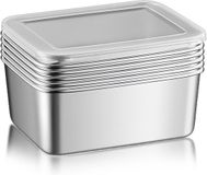 Boîtes de conservation 650 ml - Set de 6 - Acier inoxydable - Four congélateur lave-vaisselle sûr - Sans BPA