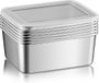 Boîtes de conservation 650 ml - Set de 6 - Acier inoxydable - Four congélateur lave-vaisselle sûr - Sans BPA