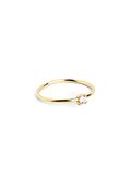 SINGULARU - Ring met enkele vonk - Ring van 925 sterling zilver met 18-karaats vergulde afwerking