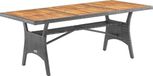 Casaria Polyrattan Tafel - FSC® gecertificeerd Acaciahout – Grijs