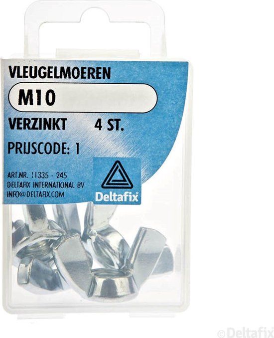 Deltafix Vleugelmoer Verzinkt M10 DIN 315 4 stuks