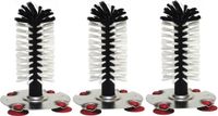 Merkloos Brosser à bouteilles simple - 3x - pour verres à bière et plus - 8 x 8 x 19 cm - argent - brosse professionnelle pour la restauration - accessoires de nettoyage