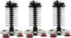 Merkloos Brosser à bouteilles simple - 3x - pour verres à bière et plus - 8 x 8 x 19 cm - argent - brosse professionnelle pour la restauration - accessoires de nettoyage