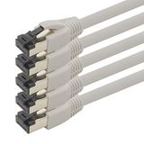 1aTTack.de 1m Cat 8 netwerkkabel CAT8 kabel grijs - 5 stuks Cat.8 LAN 2000 MHz 40 Gbit s 40GBase-T Poe+ patchkabel Ethernetkabel LSZH - 5 x 1 meter grijs