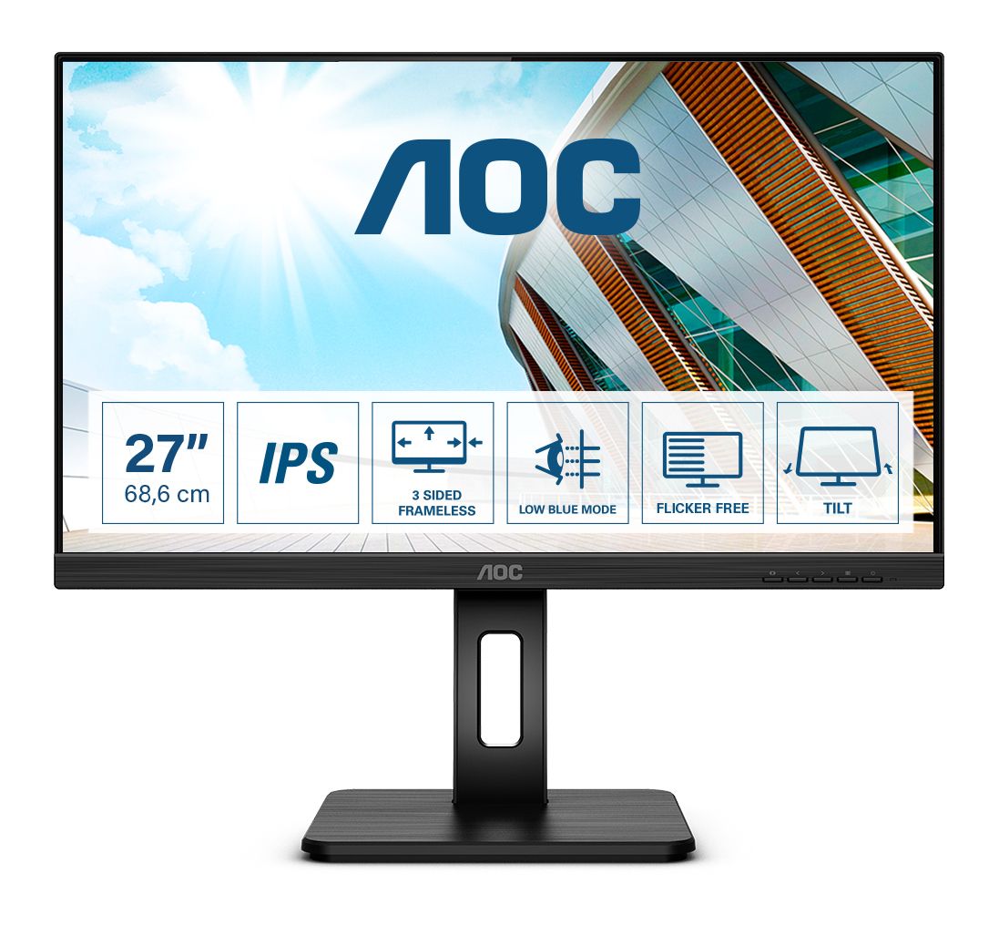 AOC 27P2Q 27" Full HD IPS Monitor | 75Hz | USB Hub