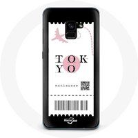 Maniacase Hoesje voor Samsung Galaxy A8 Plus Vliegticket Tokyo Japan