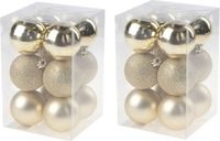 Cosy & Trendy Boules de Noël - 24x - 6 cm - Doré - Plastique - Mat/Brillant