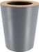 Tendance Badkamer prullenbak/afvalbak 103 series - grijs - 5 liter - 20 x 25 cm - metaal/bamboe hout