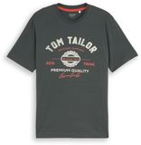Tom Tailor T-shirt met logoprint Darkest Olive XXXL