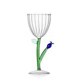 Ichendorf Milano kelk optisch blauwe bloem | Botanische collectie | 28 cl | borosilicaatglas | handgemaakt