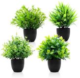 Unyqoos® Set de quatre fausses plantes réalistes pour décoration intérieure et extérieure