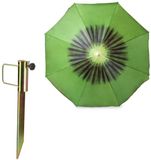 Parasol sans marque avec piquet de sol en métal - vert kiwi - polyester - Dia 160 cm - réglable