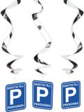 Folat Party Products Folat Hangdecoratie Pensioen 'Grattis Till Pensionen' - Blauw, Papier, 3 stuks