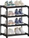 Unyqoos® Étagère à chaussures métallique peu encombrante à quatre niveaux pour espaces étroits