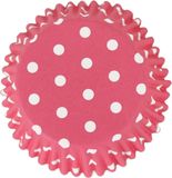 PME BC822 papieren bakvormen roze polka dot, folie gecoat